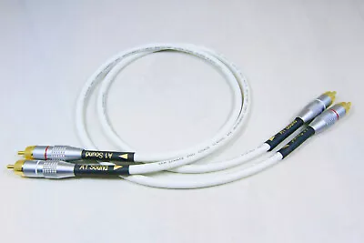 Van Damme White Ultra X Analogue Interconnect Pair Cable 0.5 M RCA-RCA Phono • £22.95