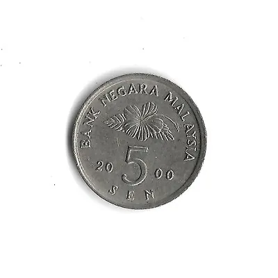 2000 Malaysia 5 Sen World Coin - KM# 50 • $1.09