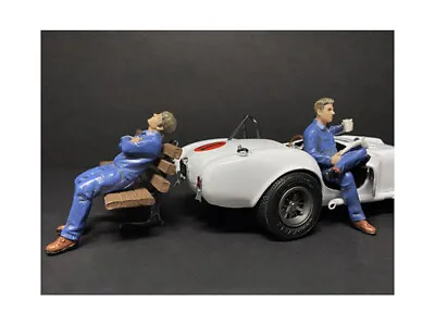 Sitting Mechanics 2 Piece Figurine Set For 1/18 Scale Models By American Diorama • $34.78