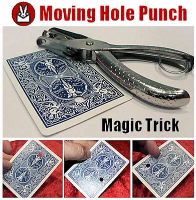 £9.95 • Buy Hollow Gimmick Playing Card & Metal Punch Magic Hole Moving Move Trick See Video