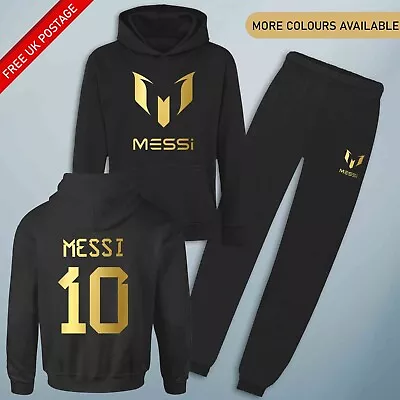 £28.95 • Buy Kids Messi Tracksuit Hoodie & Jog Pants Jersey Football Lionel #10 GOAT Top