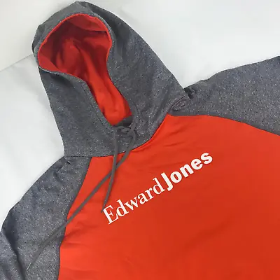 Edward Jones Investments Financial Hoodie Sweatshirt ~ Orange Gray Adult L Sales • $25.41