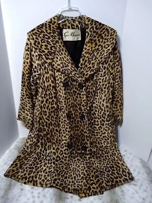 Vintage Gus Mayer Leopard Print Long Coat/ Overcoat Womens Medium To Large • $119.99