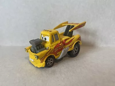 Disney Pixar Diecast Cars 2 Hot Rod Tow Mater Yellow Red Flames Disguise • £12.99