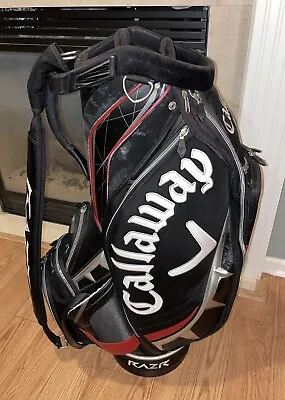 Callaway Golf RAZR Black/Red/White Tour Staff Bag W/ 6-Way Club Divider (LQQK) • $135