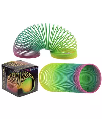 2x LARGE RAINBOW SPRING COIL Slinky Fun Kids Toy Magic Stretchy Bouncing Bendy • £2.19