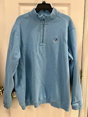 Disney Parks Mickey Mouse Mens 1/4 Zip Pullover Sweatshirt Blue XL • $18.99