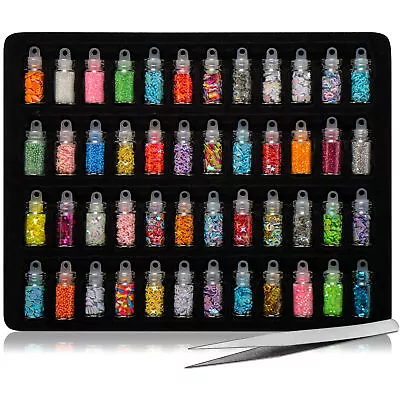 SHANY Cosmetics 3D Nail Art Decoration Mini Bottles With Nail Art Tweezer 48 Co • $14.99