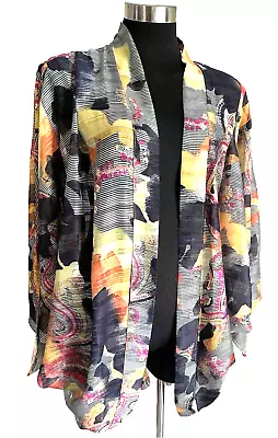 ILAND CO CHIFFON ALISE GOLD LUREX KIMONO One Size. 14-20 • $35