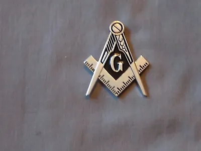 Masonic 2  Car Emblem Master Mason Cut Out Square Compass Metal Fraternity NEW! • $8.89