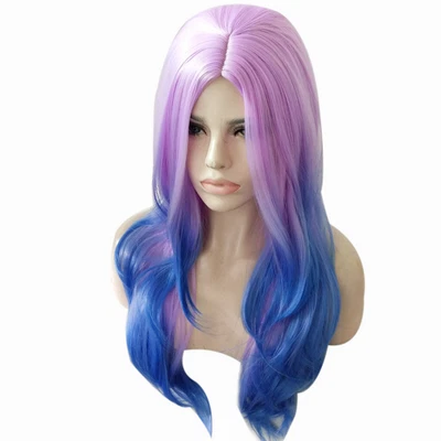 $26 • Buy Hair Foam Rollers Women's Fashion Wig Blue Synthetic Hair Long Wigs Girl Wigs