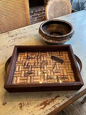 Vintage Look Wine Crate Serving Tray Upcycled For Bar Tops Kitchen Or Man Cave • $50
