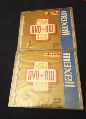 Maxell DVD + RW 4.7 GB 120Min Video 1-4x Speed Discs 2x Single Sided Pack Sealed • £5.50