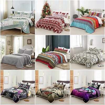 £19.99 • Buy 3 PCS Luxury Bedspread Patchwork Quilted Bed Throw Bedding Double King Size New