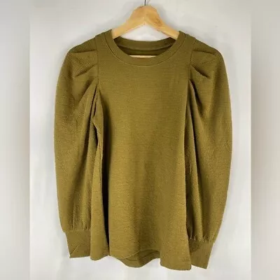 New Madewell Medium Pleated Statement Sleeve Top Asparagus • $21.98