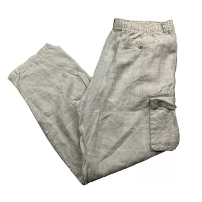 $85.49 • Buy Tommy Bahama Men's 100% Linen Stretch Waist Beach Cargo Pants Khaki/Tan • XL