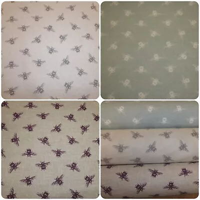 BEES By FRYETTS Cotton Fabric Curtains Cushions Upholstery In 3 Colours • £1.25