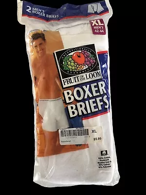 Vintage 90s Fruit Of The Loom Boxer Briefs Sz. XL 42-44 White NEW • $49.98