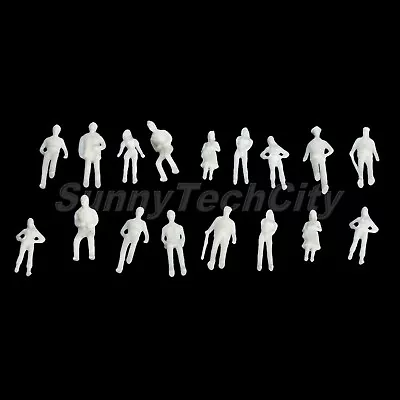 100X 1:75 Unpainted People Figures Passengers Model Train Railway Park Scene • $4.09