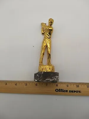 4 Inch Vintage Gold Golf Metal Trophy Topper On Italian Tiger Marble Base • $6.99