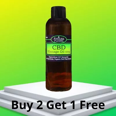 ORGANIC CBD MASSAGE OIL - Full Spectrum 300mg500mg And 1000mg In 100ml Bottle • £7.95