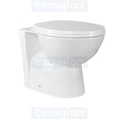 £89.75 • Buy Cheap Back To Wall Toilet Pan WC Bathroom Soft Close Seat White BTW  Ceramic