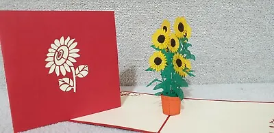 3D Pop Up Beautiful Sunflowers Card. Ideally For Birthday Get Well Thank You.. • £3.15