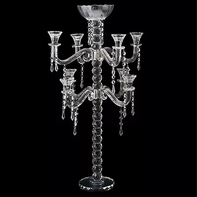 74-0038 Silky Silk 8 Arm Crystal Chandelier Table Centerpiece | Candelabra • $293.99