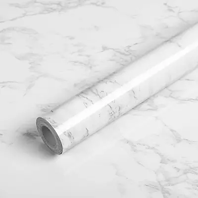 Marble Contact Paper - White Gray - Peel And Stick - 15.7  X 118  - Waterproof • $11.08
