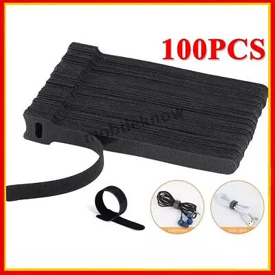 100-300pcs Reusable Cable Tie Nylon Hook Loop Strap Cord Ties PC TV Organiser AU • $15.13