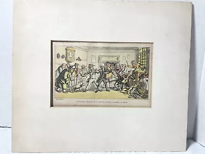 £82.16 • Buy Dr. Syntax Present At A Coffee House Quarrel At Bath Rowlandson Hand Color 1820