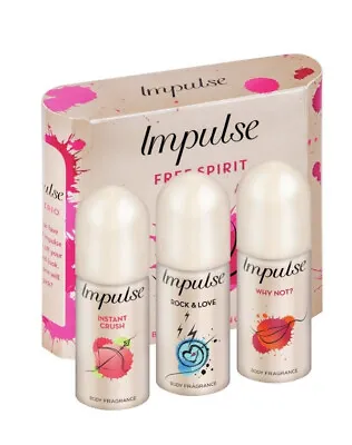 Impulse Rock & Love Body Fragrance Trio Gift Box Pack Set DISCONTINUED • £15.74