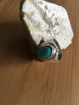 A Vintage Turquoise Ring Genuine Turquoise Sterling Silver. • $61.90