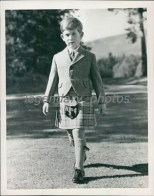 1955 Prince Charles On 7th Birthday In Kilt Original News Service Photo • £7.28