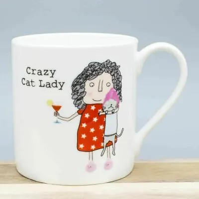 Crazy Cat Lady Mug Rosie Made A Thing McLaggan Bone China 350ml Coffee Cup Gift • £16.50