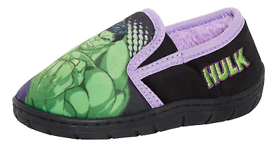 Boys Incredible Hulk Slippers For Kids Boys Marvel Warm Fleece Lined House Shoes • £13.95