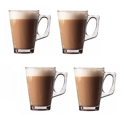 Latte Glasses 240ml For Hot Tea Cappuccino Glass Tassimo Costa Coffee Cups Mugs • £6.99