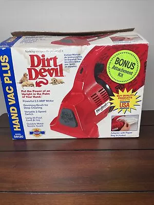 $56.99 • Buy NEW VTG Dirt Devil Plus Model 08130 Hand Held Vacuum Cleaner Black Red Corded