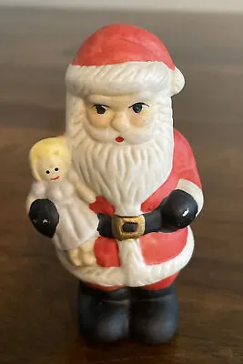 Vintage 3 1/4” Santa Claus Holding A Doll Toy Christmas Figure • $19.99