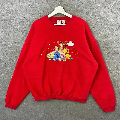 Vintage Disney Sweatshirt Mens Large Red The Disney Store Winnie The Pooh 1990s • £64.99