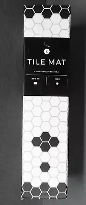 LetterFolk Tile Mat Welcome Customizable Floor Kitchen Mat 30x18 White Black • $44.98