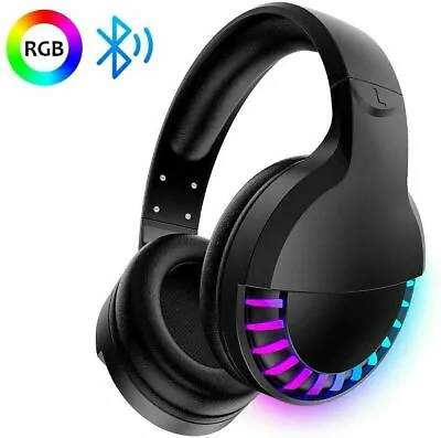 $37 • Buy AU Wireless Bluetooth Gaming Headset RGB Backlit Microphones Stereo For IOS Xbox