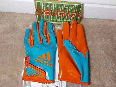 Adidas Adizero 12 Adult Xxl Receiver Football Gloves Nfl Miami Dolphins New • $49.99