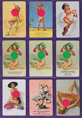 9 Vintage Pinup Playing Cards Gil Elvgren (7) Joyce Ballantyne (2)  1940s-1960s • $3.29