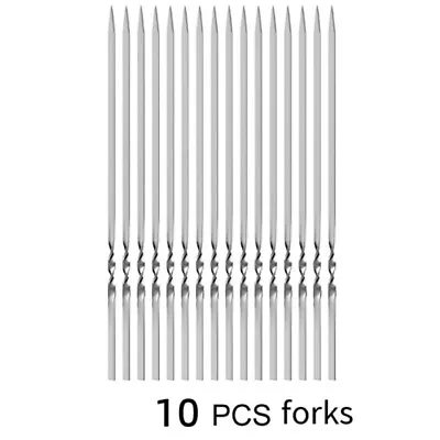 Metal Skewers 13.7  Grill Stick Set Reusable BBQ Kabob Meat Chicken Shrimp Fish • $9.10