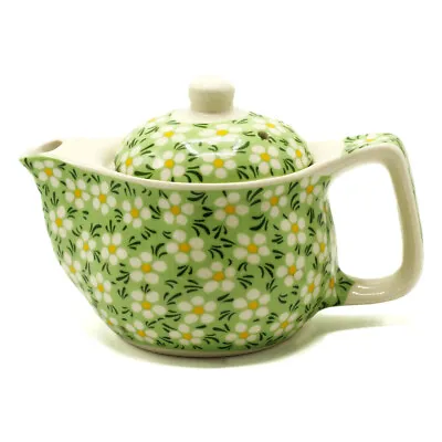 Chinese Ceramic Teapot - Small Size - Metal Infuser - Green Daisy Pattern - 350m • £11.50