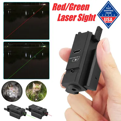 Tactical Green Red Laser Beam Dot Sight Scope For Gun 20-21mm Rail Pistol Weaver • $13.49