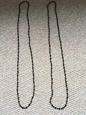 Glossy Black Beads Long Necklace X 2 • £2.50