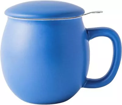 Yundu 12 OZ Matte Blue Porcelain Teacup With Infuser And Lid Mug Matte-Blue  • $24.52