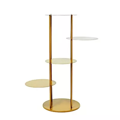 Gold 2.5 Ft Round 5 Tier Metal Cake Dessert Display Stand Centerpiece Party Home • $51.13